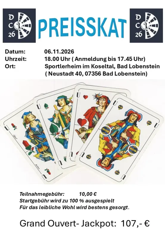 3. Preisskat des DC 26 Anfang November