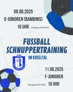 Schnuppertraining für Jahrgänge 2017-2021